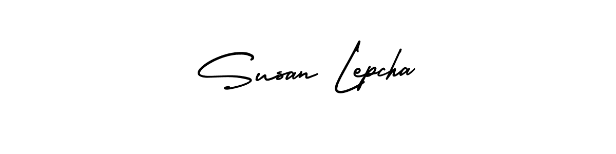 The best way (AmerikaSignatureDemo-Regular) to make a short signature is to pick only two or three words in your name. The name Susan Lepcha include a total of six letters. For converting this name. Susan Lepcha signature style 3 images and pictures png