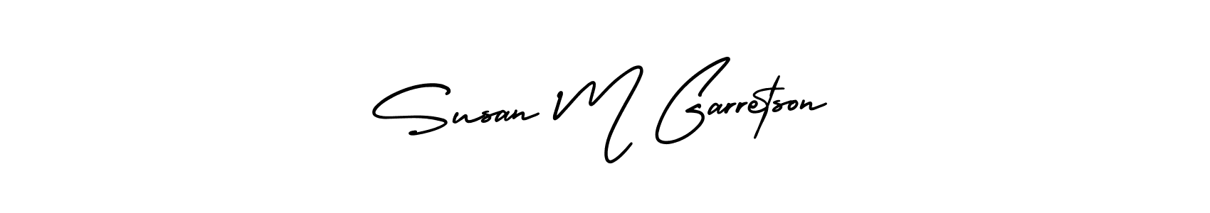 The best way (AmerikaSignatureDemo-Regular) to make a short signature is to pick only two or three words in your name. The name Susan M Garretson include a total of six letters. For converting this name. Susan M Garretson signature style 3 images and pictures png