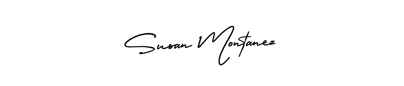 The best way (AmerikaSignatureDemo-Regular) to make a short signature is to pick only two or three words in your name. The name Susan Montanez include a total of six letters. For converting this name. Susan Montanez signature style 3 images and pictures png