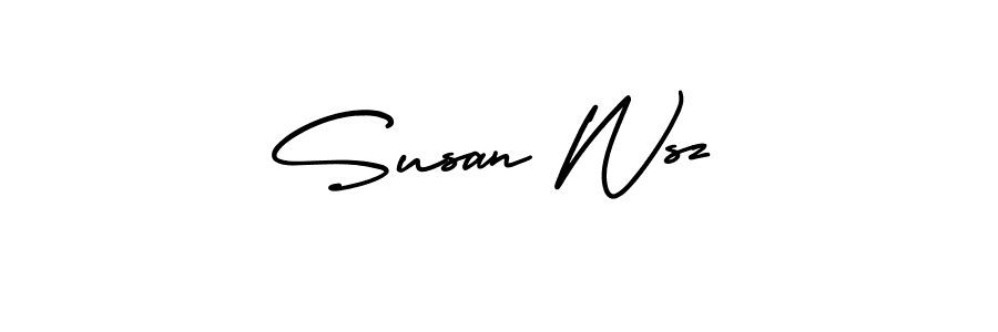 How to make Susan Wsz name signature. Use AmerikaSignatureDemo-Regular style for creating short signs online. This is the latest handwritten sign. Susan Wsz signature style 3 images and pictures png