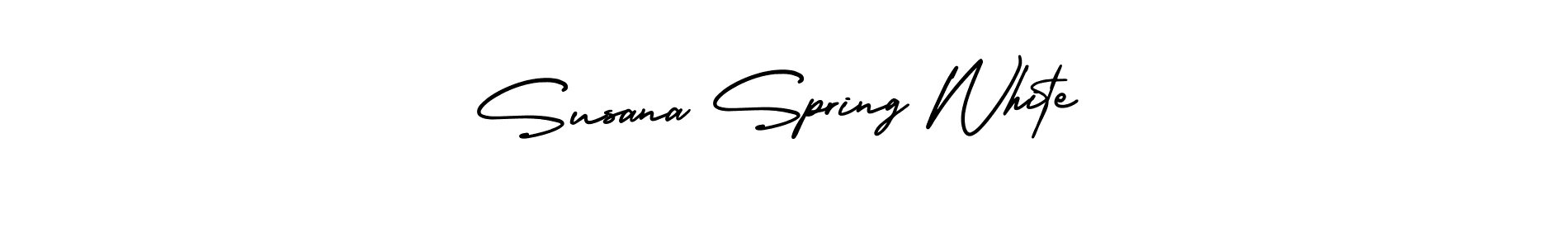 How to make Susana Spring White name signature. Use AmerikaSignatureDemo-Regular style for creating short signs online. This is the latest handwritten sign. Susana Spring White signature style 3 images and pictures png