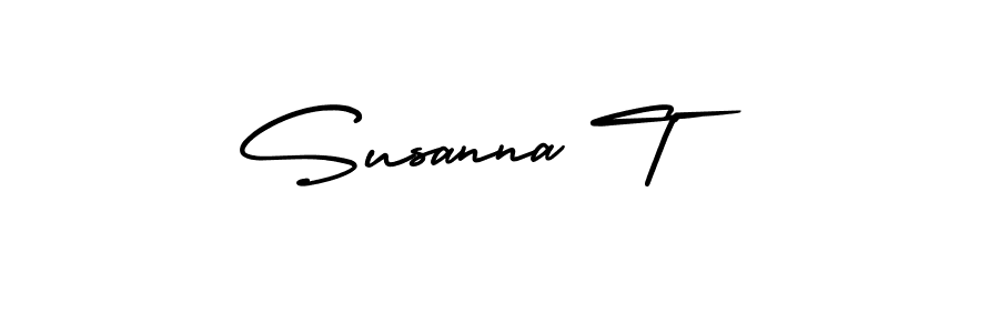 The best way (AmerikaSignatureDemo-Regular) to make a short signature is to pick only two or three words in your name. The name Susanna T include a total of six letters. For converting this name. Susanna T signature style 3 images and pictures png
