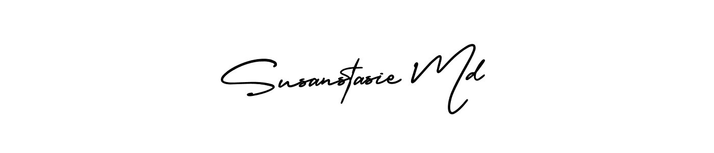 Use a signature maker to create a handwritten signature online. With this signature software, you can design (AmerikaSignatureDemo-Regular) your own signature for name Susanstasie Md. Susanstasie Md signature style 3 images and pictures png