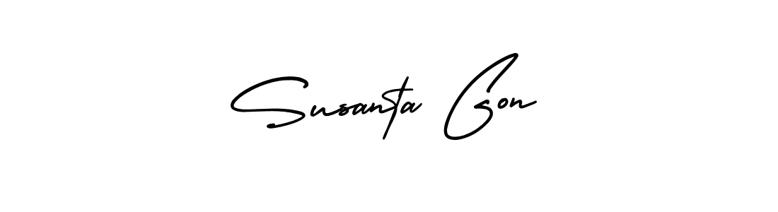 if you are searching for the best signature style for your name Susanta Gon. so please give up your signature search. here we have designed multiple signature styles  using AmerikaSignatureDemo-Regular. Susanta Gon signature style 3 images and pictures png