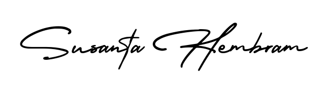 A stylish, flowing autograph style designed for name Susanta Hembram using AmerikaSignatureDemo-Regular typography. Perfect for digital creative projects. Susanta Hembram signature style 3 images and pictures png