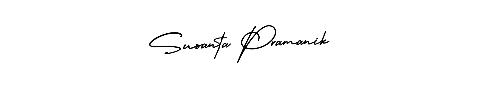 Make a beautiful signature design for name Susanta Pramanik. With this signature (AmerikaSignatureDemo-Regular) style, you can create a handwritten signature for free. Susanta Pramanik signature style 3 images and pictures png