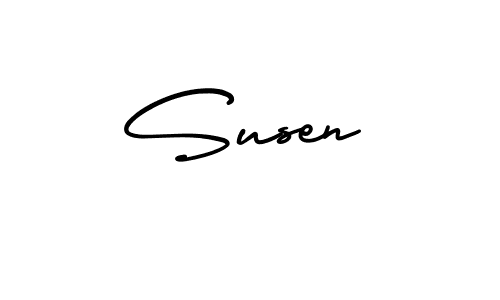 Susen stylish signature style. Best Handwritten Sign (AmerikaSignatureDemo-Regular) for my name. Handwritten Signature Collection Ideas for my name Susen. Susen signature style 3 images and pictures png