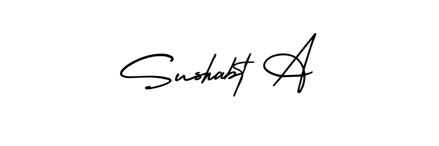 Sushabt A stylish signature style. Best Handwritten Sign (AmerikaSignatureDemo-Regular) for my name. Handwritten Signature Collection Ideas for my name Sushabt A. Sushabt A signature style 3 images and pictures png