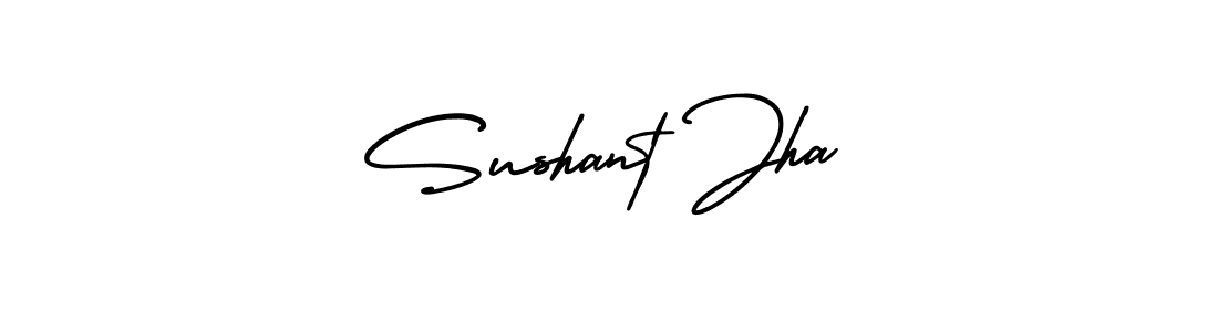 The best way (AmerikaSignatureDemo-Regular) to make a short signature is to pick only two or three words in your name. The name Sushant Jha include a total of six letters. For converting this name. Sushant Jha signature style 3 images and pictures png