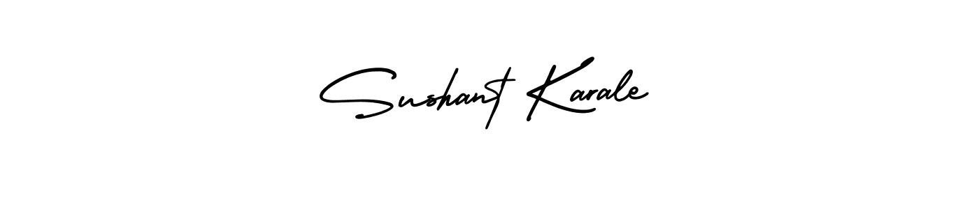 The best way (AmerikaSignatureDemo-Regular) to make a short signature is to pick only two or three words in your name. The name Sushant Karale include a total of six letters. For converting this name. Sushant Karale signature style 3 images and pictures png
