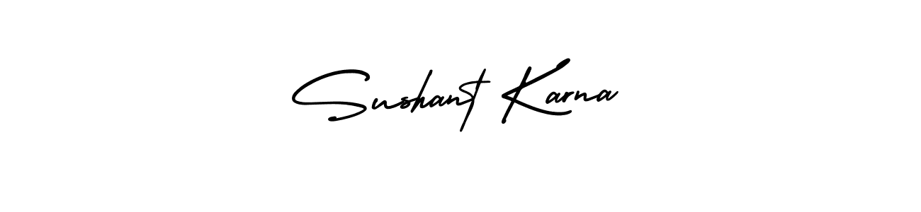 Make a beautiful signature design for name Sushant Karna. With this signature (AmerikaSignatureDemo-Regular) style, you can create a handwritten signature for free. Sushant Karna signature style 3 images and pictures png