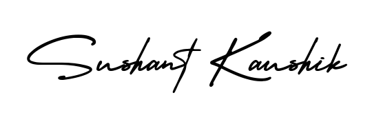 Upgrade your professional image with Sushant Kaushik signature created with AmerikaSignatureDemo-Regular font. Fast, free, and watermark-free download. Sushant Kaushik signature style 3 images and pictures png