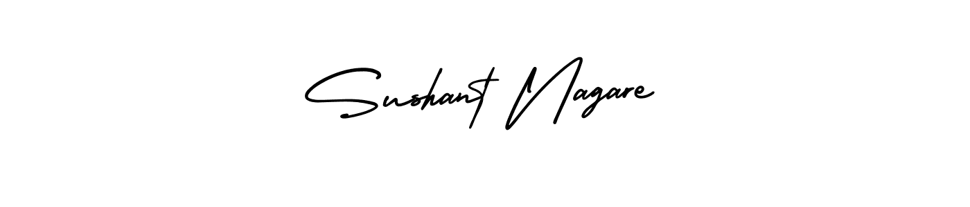 The best way (AmerikaSignatureDemo-Regular) to make a short signature is to pick only two or three words in your name. The name Sushant Nagare include a total of six letters. For converting this name. Sushant Nagare signature style 3 images and pictures png