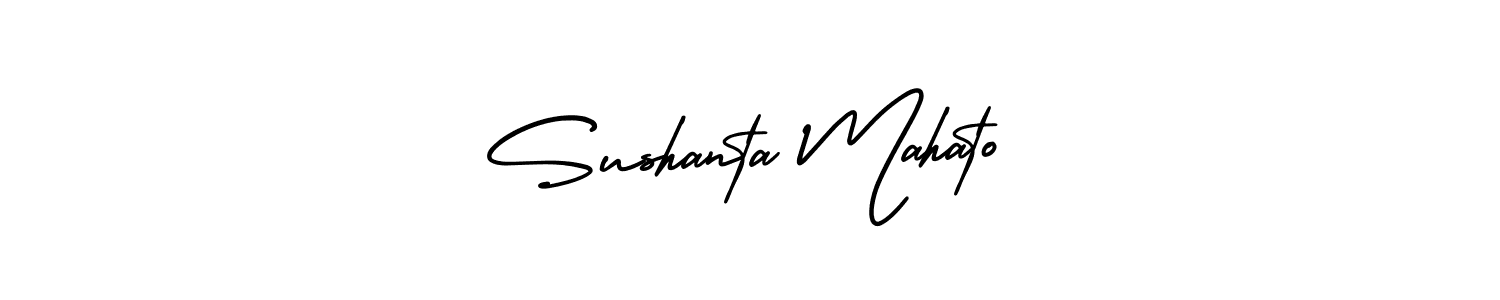 How to make Sushanta Mahato signature? AmerikaSignatureDemo-Regular is a professional autograph style. Create handwritten signature for Sushanta Mahato name. Sushanta Mahato signature style 3 images and pictures png