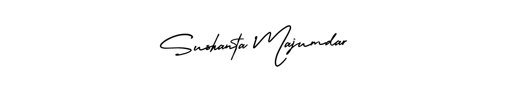 The best way (AmerikaSignatureDemo-Regular) to make a short signature is to pick only two or three words in your name. The name Sushanta Majumdar include a total of six letters. For converting this name. Sushanta Majumdar signature style 3 images and pictures png