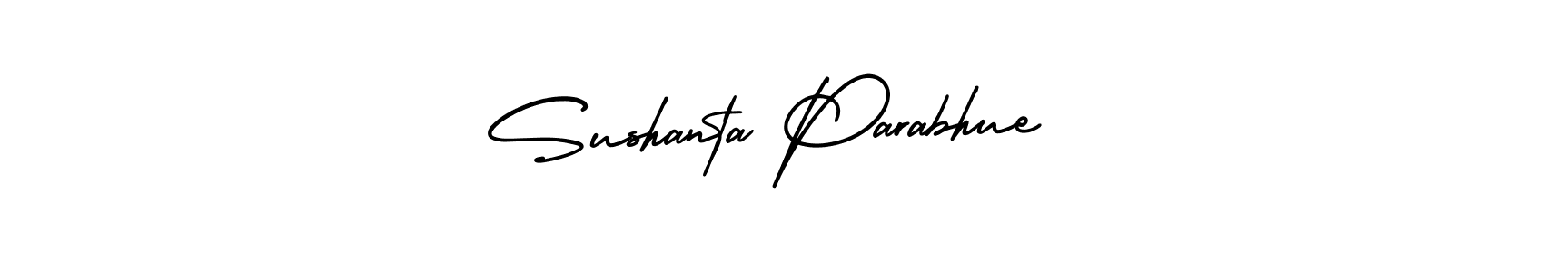 The best way (AmerikaSignatureDemo-Regular) to make a short signature is to pick only two or three words in your name. The name Sushanta Parabhue include a total of six letters. For converting this name. Sushanta Parabhue signature style 3 images and pictures png