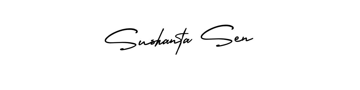 How to make Sushanta Sen signature? AmerikaSignatureDemo-Regular is a professional autograph style. Create handwritten signature for Sushanta Sen name. Sushanta Sen signature style 3 images and pictures png