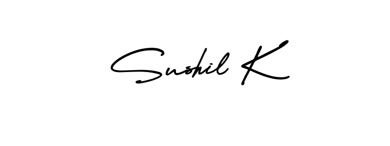 How to Draw Sushil K signature style? AmerikaSignatureDemo-Regular is a latest design signature styles for name Sushil K. Sushil K signature style 3 images and pictures png