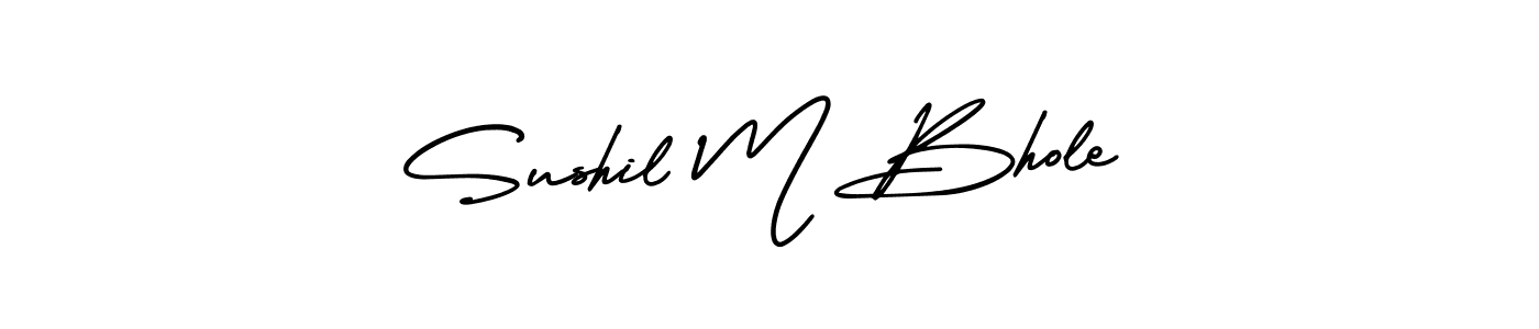 AmerikaSignatureDemo-Regular is a professional signature style that is perfect for those who want to add a touch of class to their signature. It is also a great choice for those who want to make their signature more unique. Get Sushil M Bhole name to fancy signature for free. Sushil M Bhole signature style 3 images and pictures png