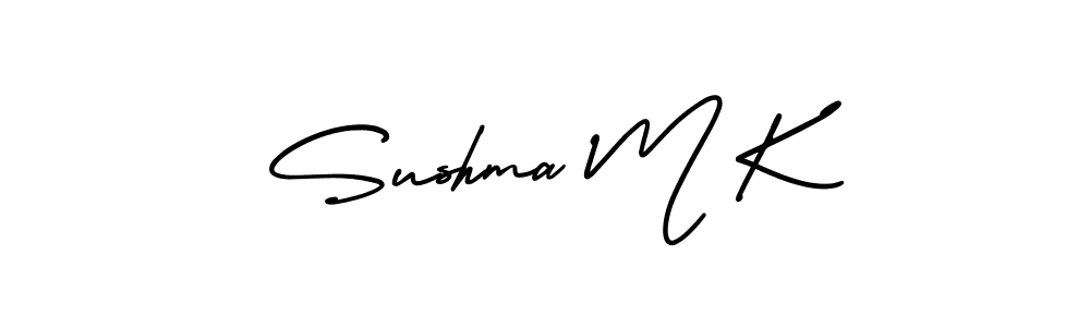 The best way (AmerikaSignatureDemo-Regular) to make a short signature is to pick only two or three words in your name. The name Sushma M K include a total of six letters. For converting this name. Sushma M K signature style 3 images and pictures png
