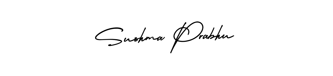 You should practise on your own different ways (AmerikaSignatureDemo-Regular) to write your name (Sushma Prabhu) in signature. don't let someone else do it for you. Sushma Prabhu signature style 3 images and pictures png