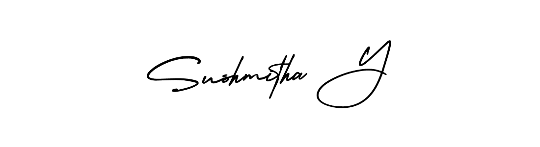 How to Draw Sushmitha Y signature style? AmerikaSignatureDemo-Regular is a latest design signature styles for name Sushmitha Y. Sushmitha Y signature style 3 images and pictures png