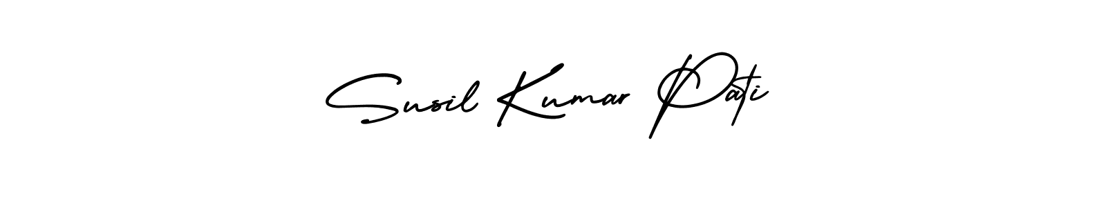 This is the best signature style for the Susil Kumar Pati name. Also you like these signature font (AmerikaSignatureDemo-Regular). Mix name signature. Susil Kumar Pati signature style 3 images and pictures png