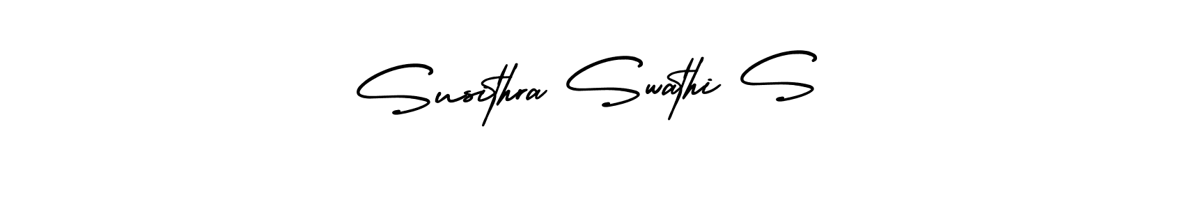 Make a beautiful signature design for name Susithra Swathi S. With this signature (AmerikaSignatureDemo-Regular) style, you can create a handwritten signature for free. Susithra Swathi S signature style 3 images and pictures png