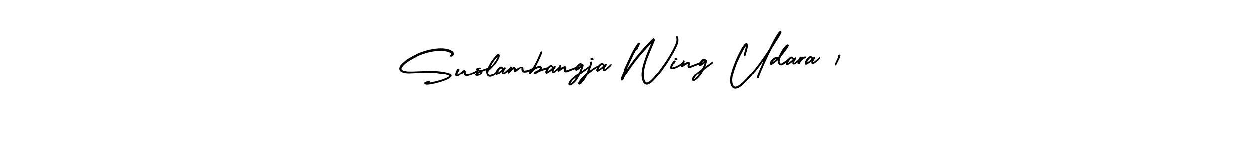 Design your own signature with our free online signature maker. With this signature software, you can create a handwritten (AmerikaSignatureDemo-Regular) signature for name Suslambangja Wing Udara 1. Suslambangja Wing Udara 1 signature style 3 images and pictures png