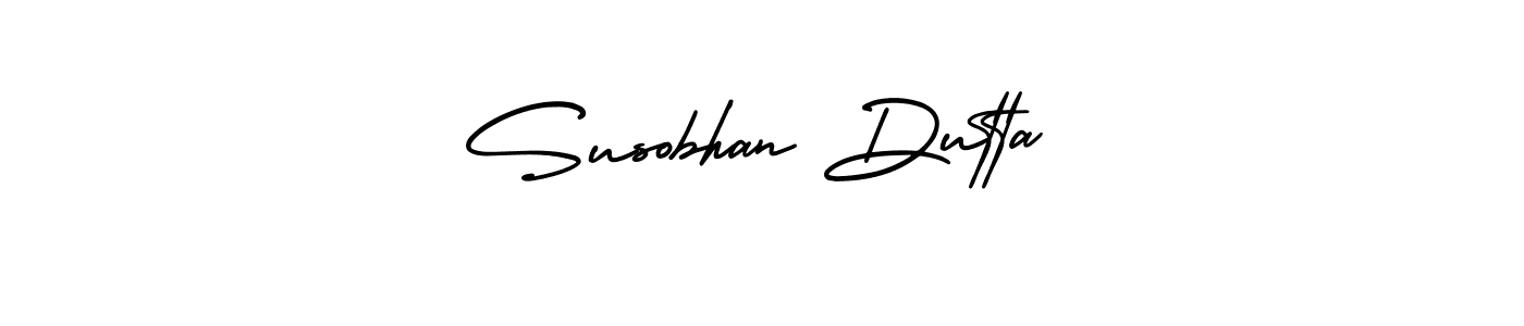 How to make Susobhan Dutta name signature. Use AmerikaSignatureDemo-Regular style for creating short signs online. This is the latest handwritten sign. Susobhan Dutta signature style 3 images and pictures png
