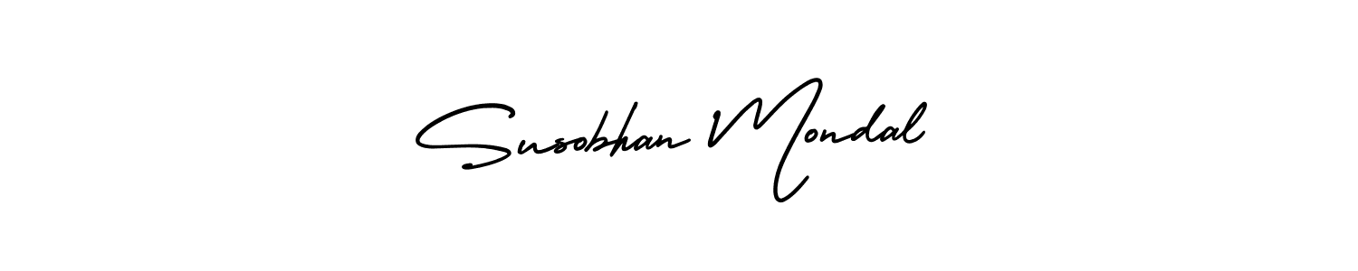 How to make Susobhan Mondal name signature. Use AmerikaSignatureDemo-Regular style for creating short signs online. This is the latest handwritten sign. Susobhan Mondal signature style 3 images and pictures png