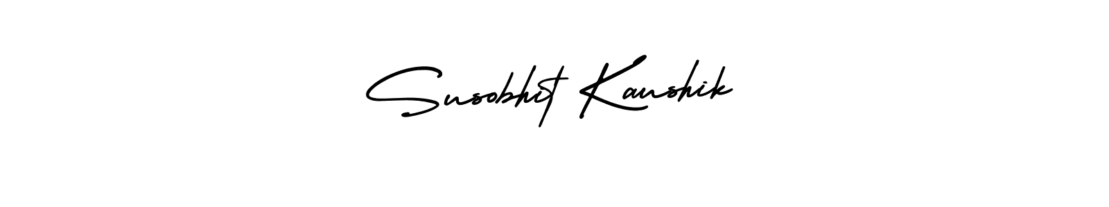 Make a beautiful signature design for name Susobhit Kaushik. With this signature (AmerikaSignatureDemo-Regular) style, you can create a handwritten signature for free. Susobhit Kaushik signature style 3 images and pictures png