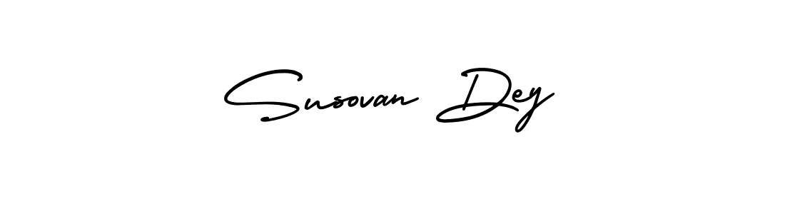 The best way (AmerikaSignatureDemo-Regular) to make a short signature is to pick only two or three words in your name. The name Susovan Dey include a total of six letters. For converting this name. Susovan Dey signature style 3 images and pictures png