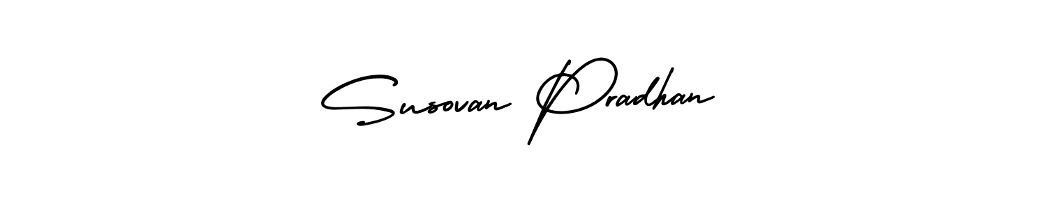 Create a beautiful signature design for name Susovan Pradhan. With this signature (AmerikaSignatureDemo-Regular) fonts, you can make a handwritten signature for free. Susovan Pradhan signature style 3 images and pictures png