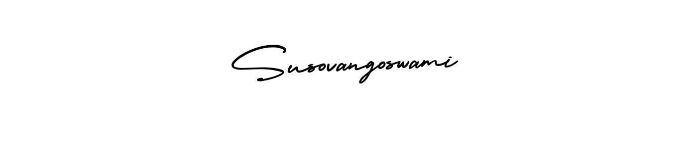 Design your own signature with our free online signature maker. With this signature software, you can create a handwritten (AmerikaSignatureDemo-Regular) signature for name Susovangoswami. Susovangoswami signature style 3 images and pictures png