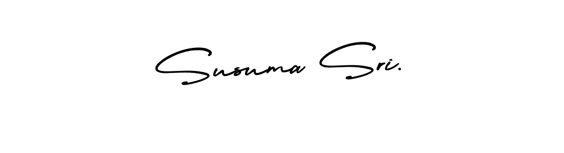 You should practise on your own different ways (AmerikaSignatureDemo-Regular) to write your name (Susuma Sri.) in signature. don't let someone else do it for you. Susuma Sri. signature style 3 images and pictures png