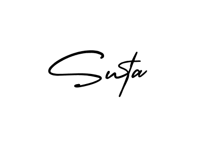 Make a beautiful signature design for name Suta. With this signature (AmerikaSignatureDemo-Regular) style, you can create a handwritten signature for free. Suta signature style 3 images and pictures png