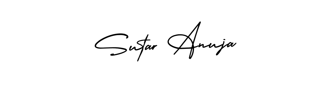 Also You can easily find your signature by using the search form. We will create Sutar Anuja name handwritten signature images for you free of cost using AmerikaSignatureDemo-Regular sign style. Sutar Anuja signature style 3 images and pictures png