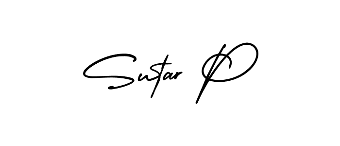 Sutar P stylish signature style. Best Handwritten Sign (AmerikaSignatureDemo-Regular) for my name. Handwritten Signature Collection Ideas for my name Sutar P. Sutar P signature style 3 images and pictures png