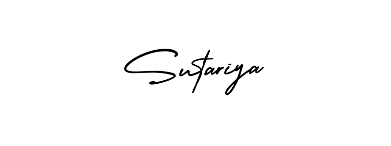 The best way (AmerikaSignatureDemo-Regular) to make a short signature is to pick only two or three words in your name. The name Sutariya include a total of six letters. For converting this name. Sutariya signature style 3 images and pictures png