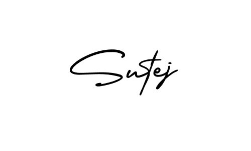 Use a signature maker to create a handwritten signature online. With this signature software, you can design (AmerikaSignatureDemo-Regular) your own signature for name Sutej. Sutej signature style 3 images and pictures png