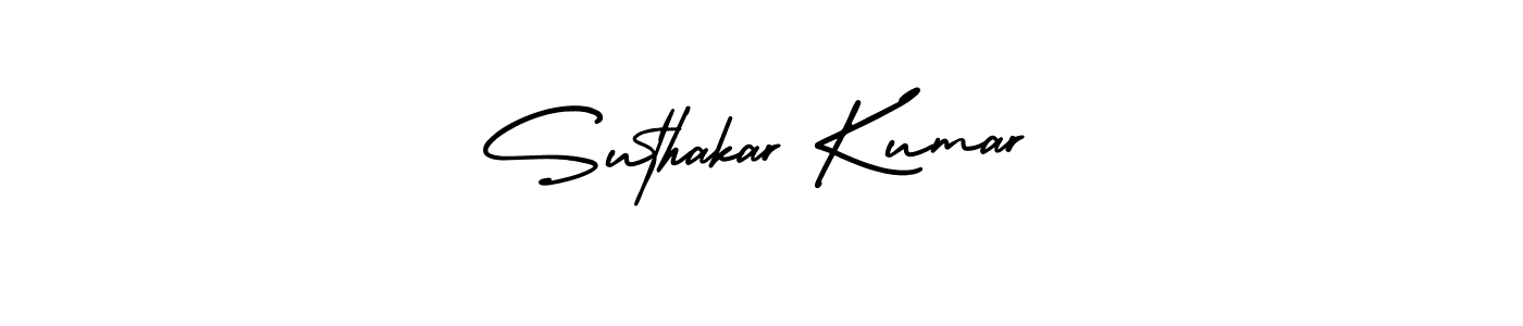 How to make Suthakar Kumar name signature. Use AmerikaSignatureDemo-Regular style for creating short signs online. This is the latest handwritten sign. Suthakar Kumar signature style 3 images and pictures png