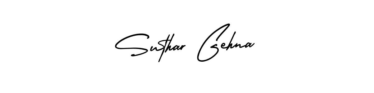 AmerikaSignatureDemo-Regular is a professional signature style that is perfect for those who want to add a touch of class to their signature. It is also a great choice for those who want to make their signature more unique. Get Suthar Gehna name to fancy signature for free. Suthar Gehna signature style 3 images and pictures png