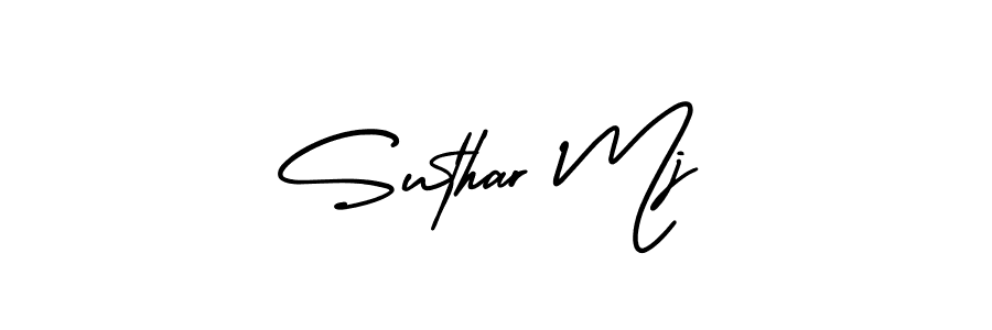 AmerikaSignatureDemo-Regular is a professional signature style that is perfect for those who want to add a touch of class to their signature. It is also a great choice for those who want to make their signature more unique. Get Suthar Mj name to fancy signature for free. Suthar Mj signature style 3 images and pictures png