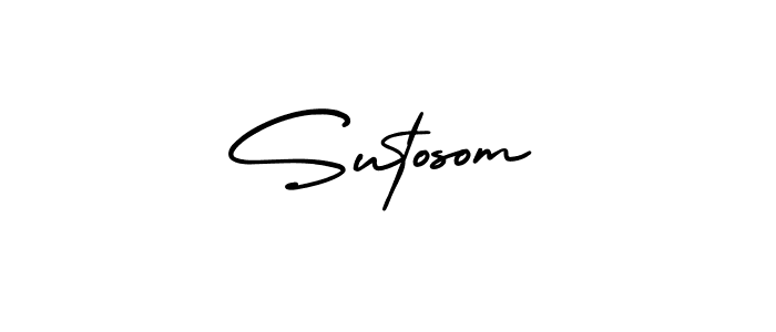 How to make Sutosom name signature. Use AmerikaSignatureDemo-Regular style for creating short signs online. This is the latest handwritten sign. Sutosom signature style 3 images and pictures png