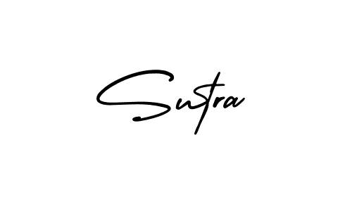 How to make Sutra name signature. Use AmerikaSignatureDemo-Regular style for creating short signs online. This is the latest handwritten sign. Sutra signature style 3 images and pictures png