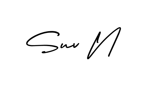 Create a beautiful signature design for name Suv N. With this signature (AmerikaSignatureDemo-Regular) fonts, you can make a handwritten signature for free. Suv N signature style 3 images and pictures png