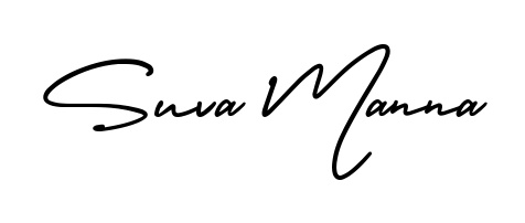 Try this chic Suva Manna handwritten sign style. Using AmerikaSignatureDemo-Regular font elements, it gives your name a sleek, memorable identity. Suva Manna signature style 3 images and pictures png