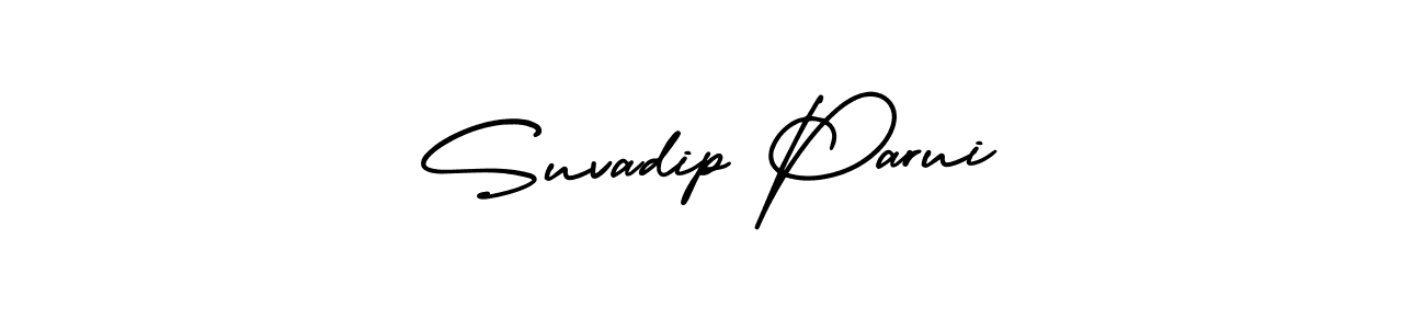 How to make Suvadip Parui name signature. Use AmerikaSignatureDemo-Regular style for creating short signs online. This is the latest handwritten sign. Suvadip Parui signature style 3 images and pictures png