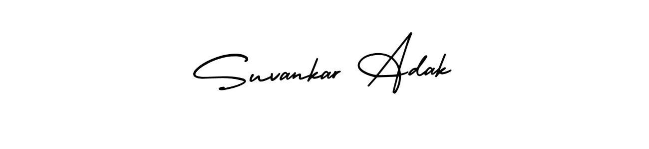How to Draw Suvankar Adak signature style? AmerikaSignatureDemo-Regular is a latest design signature styles for name Suvankar Adak. Suvankar Adak signature style 3 images and pictures png